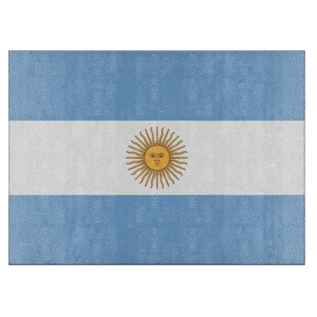 Glasschneidebrett mit der Flagge Argentiniens Schneidebrett (Vorderseite)