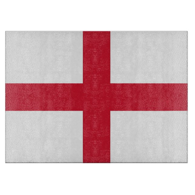 Glasschneidebrett mit der Flagge Englands Schneidebrett (Vorderseite)