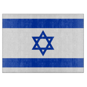 Glasschneidebrett mit der Flagge Israels Schneidebrett