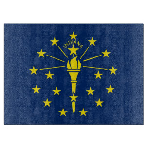 Glasschneidebrett mit der Flagge von Indiana, USA Schneidebrett