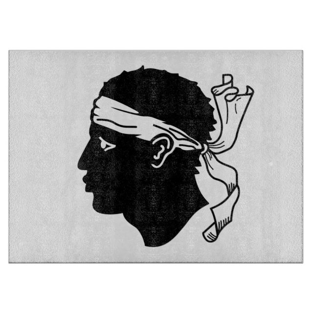 Glasschneidebrett mit der Flagge von Korsika, Fran Schneidebrett (Vorderseite)