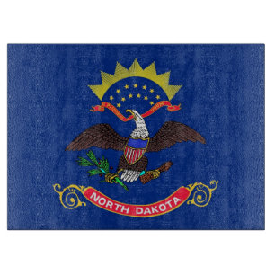 Glasschneidebrett mit der Flagge von North Dakota Schneidebrett
