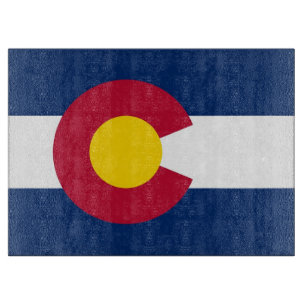 Glasschneidebrett mit Flag Colorado Staat Schneidebrett