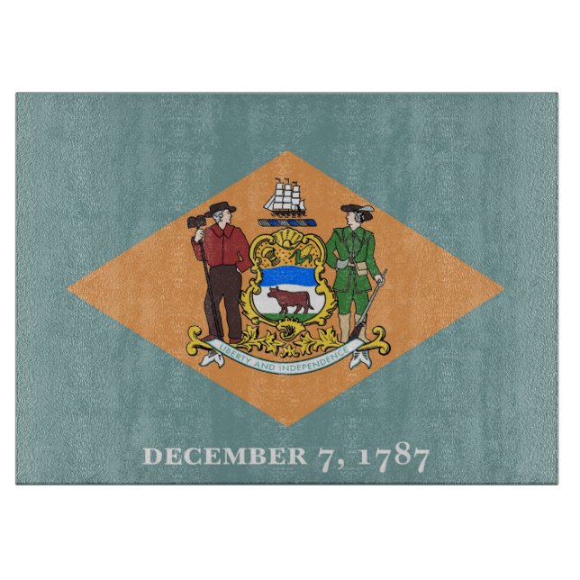 Glasschneidebrett mit Flag Delaware, USA Schneidebrett (Vorderseite)