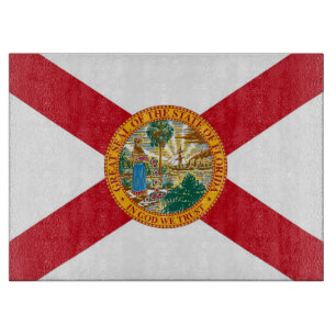 Glasschneidebrett mit Flag Florida, USA Schneidebrett