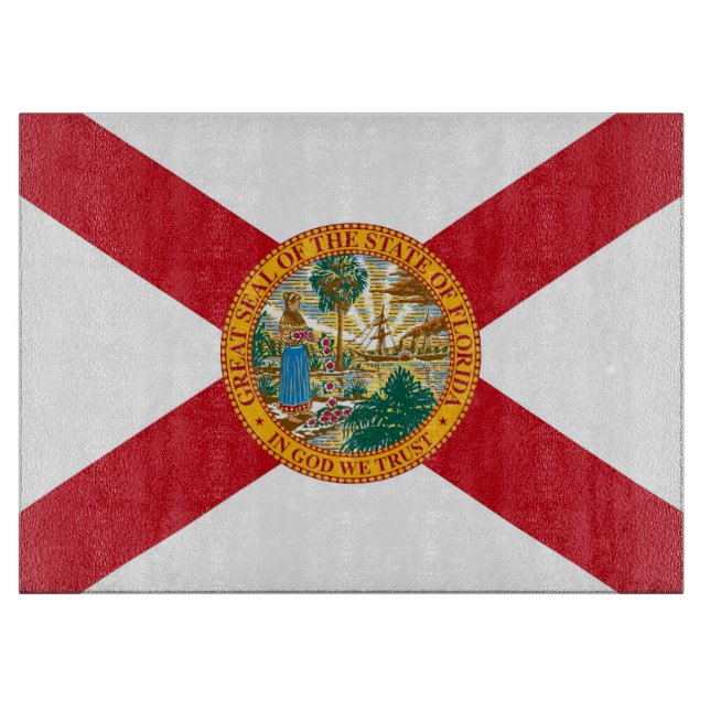 Glasschneidebrett mit Flag Florida, USA Schneidebrett (Vorderseite)