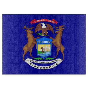 Glasschneidebrett mit Flag Michigan USA Schneidebrett