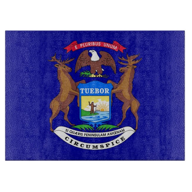 Glasschneidebrett mit Flag Michigan USA Schneidebrett (Vorderseite)