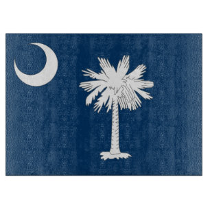 Glasschneidebrett mit Flag South Carolina Schneidebrett