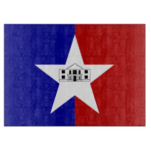 Glasschneidebrett mit Flagge von San Antonio Schneidebrett