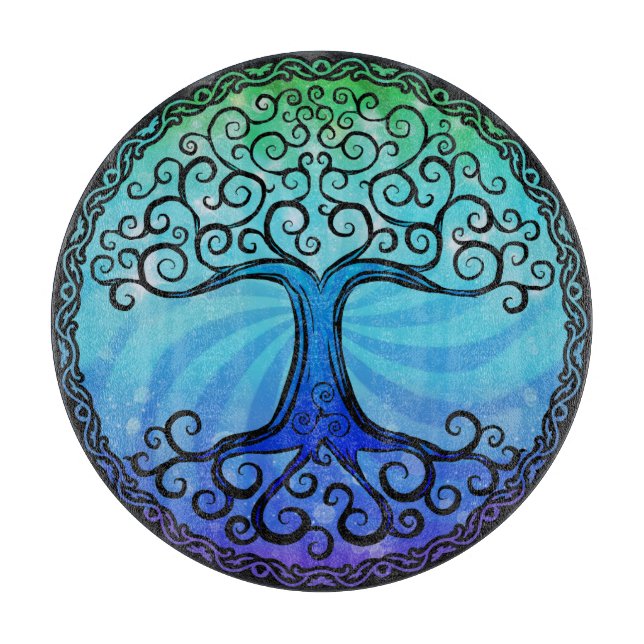 Glasschneiden-Brett - 'keltischer Baum von Life Schneidebrett (Vorderseite)