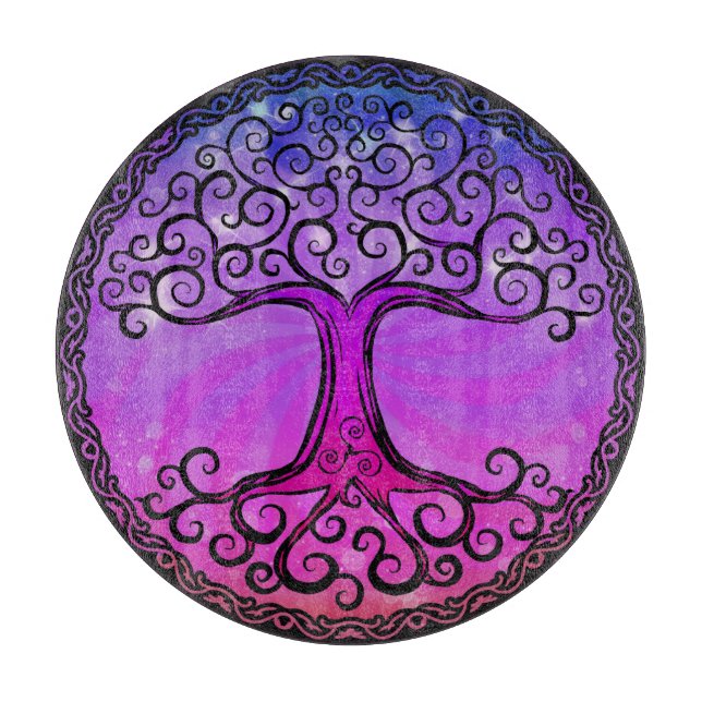 Glasschneiden-Brett - 'keltischer Baum von Life Schneidebrett (Vorderseite)