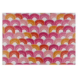 Glasschneiden-Brett-Mod bewegt Rosa wellenartig+ Schneidebrett