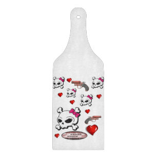 Glasschneiden-Brett-Valentinstag-Schädel Schneidebrett