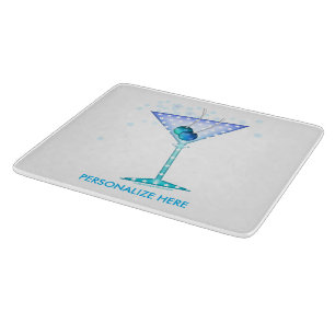 GLASSCHNEIDEN-BRETTER, BLAUER MARTINI-ENTWURF SCHNEIDEBRETT