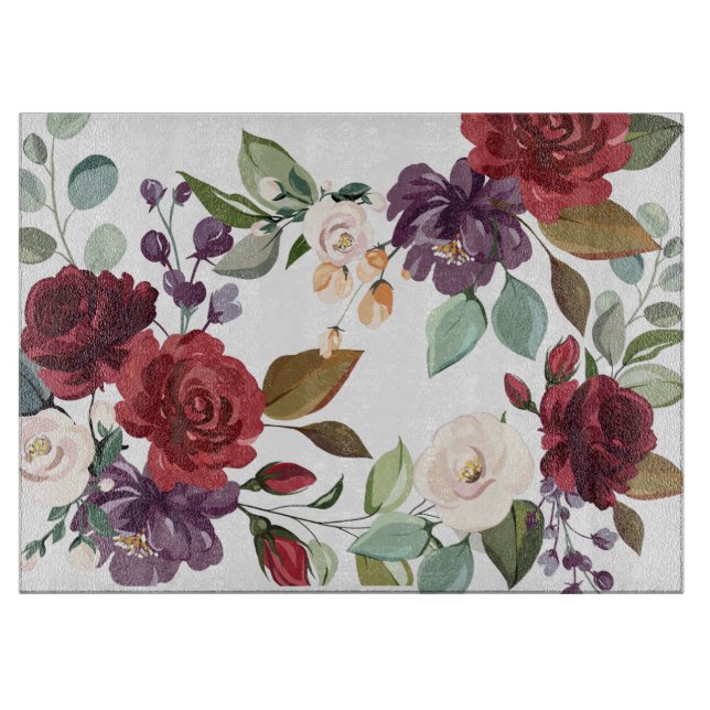 Glasschneiden der weißen Rosen Gold geometrische F Schneidebrett (Vorderseite)