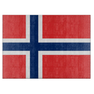 Glasschneidenbrett mit Flagge von Norwegen Schneidebrett