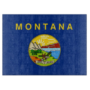 Glasschneider mit Flag Montana USA Schneidebrett