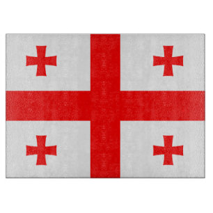 Glasschneider mit georgischer Flagge Schneidebrett