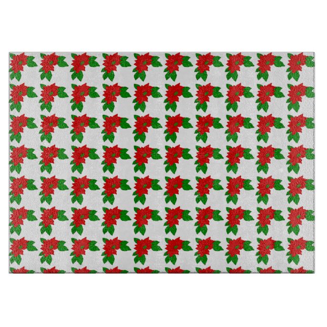 Glasschneider Poinsettias Schneidebrett (Vorderseite)