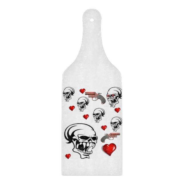 Glasschneider Valentintagskull Schneidebrett (Vorderseite)
