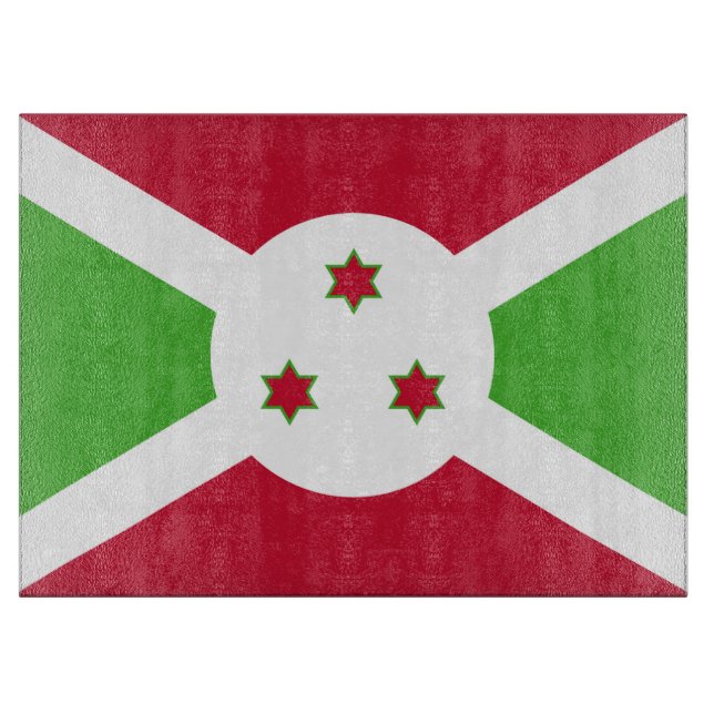Glasschneidplatte mit der Flagge Burundis Schneidebrett (Vorderseite)