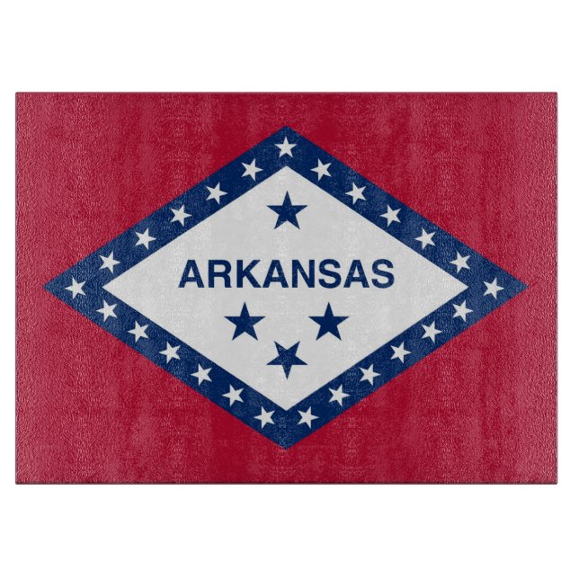 Glasschneidplatte mit Flag Arkansas Staat Schneidebrett (Vorderseite)