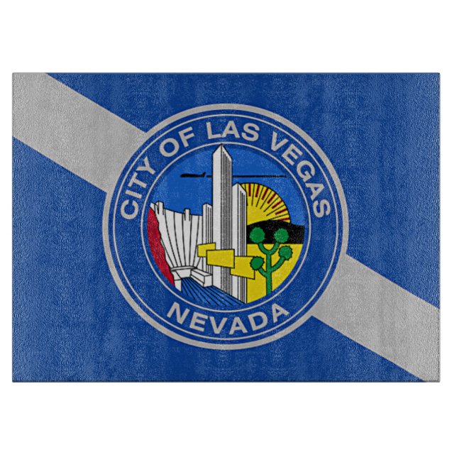 Glasschneidtafel mit Fahne von Las Vegas City Schneidebrett (Vorderseite)