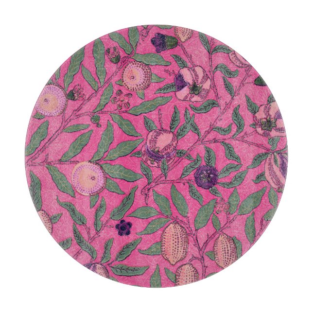 GLASSCHNITTSTELLE : WILLIAM MORRIS : POMEGRANAT SCHNEIDEBRETT (Vorderseite)