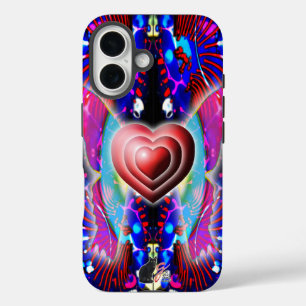 Glasseidene Herzen iPhone 16 Hülle