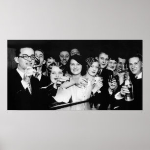 GLASSEN HOCH BEI SPEAKEASY c. 1929 Poster