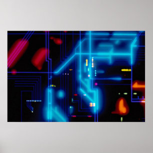 Glassende Grafikplatine Poster