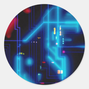 Glassende Grafikplatine Runder Aufkleber