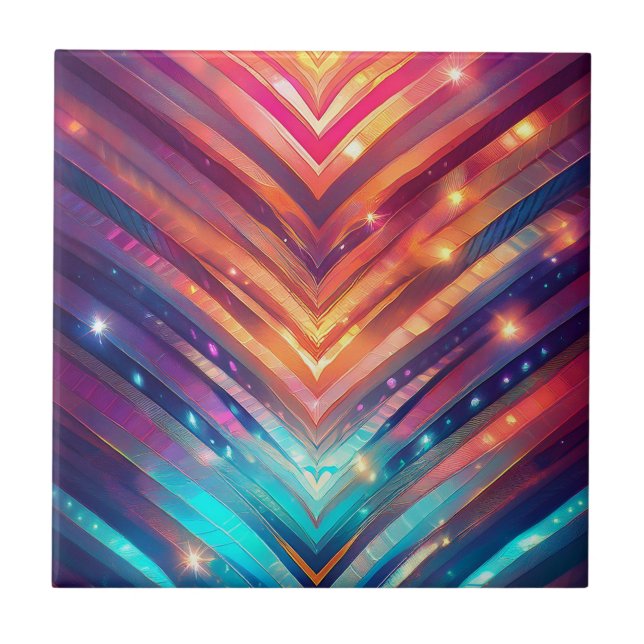 Glassende Zickzack Nummer zwei Fliese (Vorderseite)