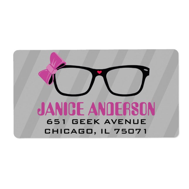 Glasses & Bows Computer Geek Address Labels (Vorne)