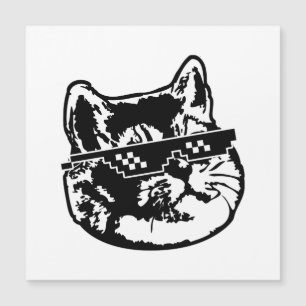 Glasses Cat Meme Magnetkarte