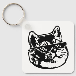Glasses Cat Meme Schlüsselanhänger