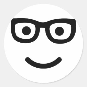 Glasses-Geek-Nerd Runder Aufkleber