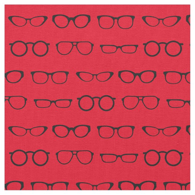 Glasses Niedlicher Optiker Schwarz und Rot Stoff (Nahaufnahme)