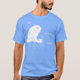 Glassgrafik-Optimist und Pessimist-Funny-Katze T-Shirt