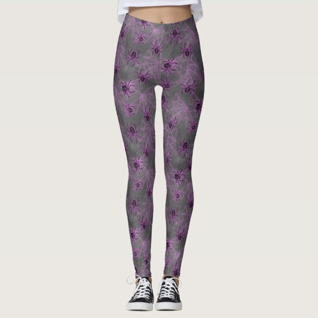 Glassierende Spinnen lila - mystische Arachnid Leggings (Vorderseite)