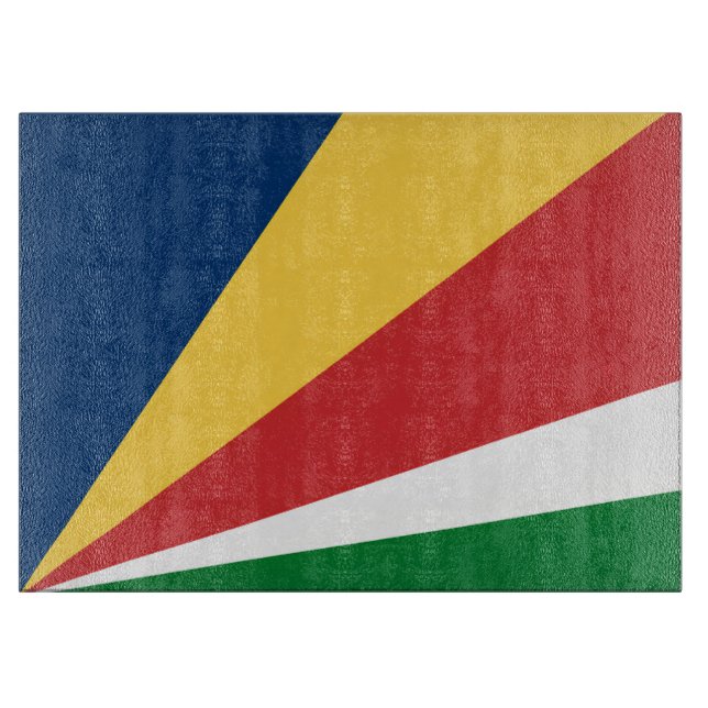 Glasspanplatte mit den Farben der Seychellen Schneidebrett (Vorderseite)