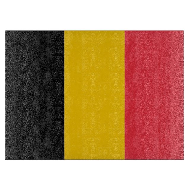 Glasspanplatte mit der Flagge Belgiens Schneidebrett (Vorderseite)