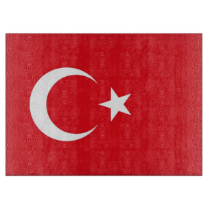 Glasspanplatte mit der Flagge der Türkei Schneidebrett