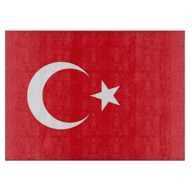 Glasspanplatte mit der Flagge der Türkei Schneidebrett (Vorderseite)