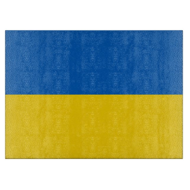 Glasspanplatte mit der Flagge der Ukraine Schneidebrett (Vorderseite)