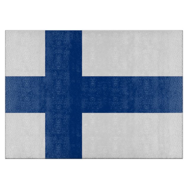 Glasspanplatte mit der Flagge Finnlands Schneidebrett (Vorderseite)