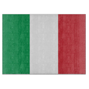 Glasspanplatte mit der Flagge Italiens Schneidebrett