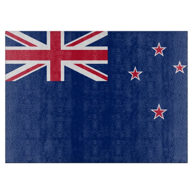 Glasspanplatte mit der Flagge Neuseelands Schneidebrett (Vorderseite)