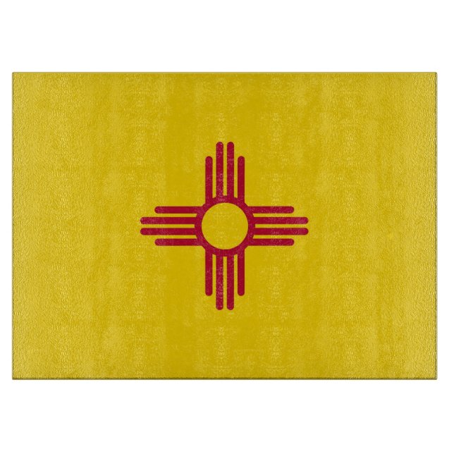 Glasspanplatte mit der Flagge New Mexico, USA Schneidebrett (Vorderseite)